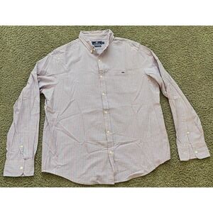 Vineyard Vines Mens Size XL Slim Fit Tucker Long Sleeve‎ Shirt Red Blue Plaid